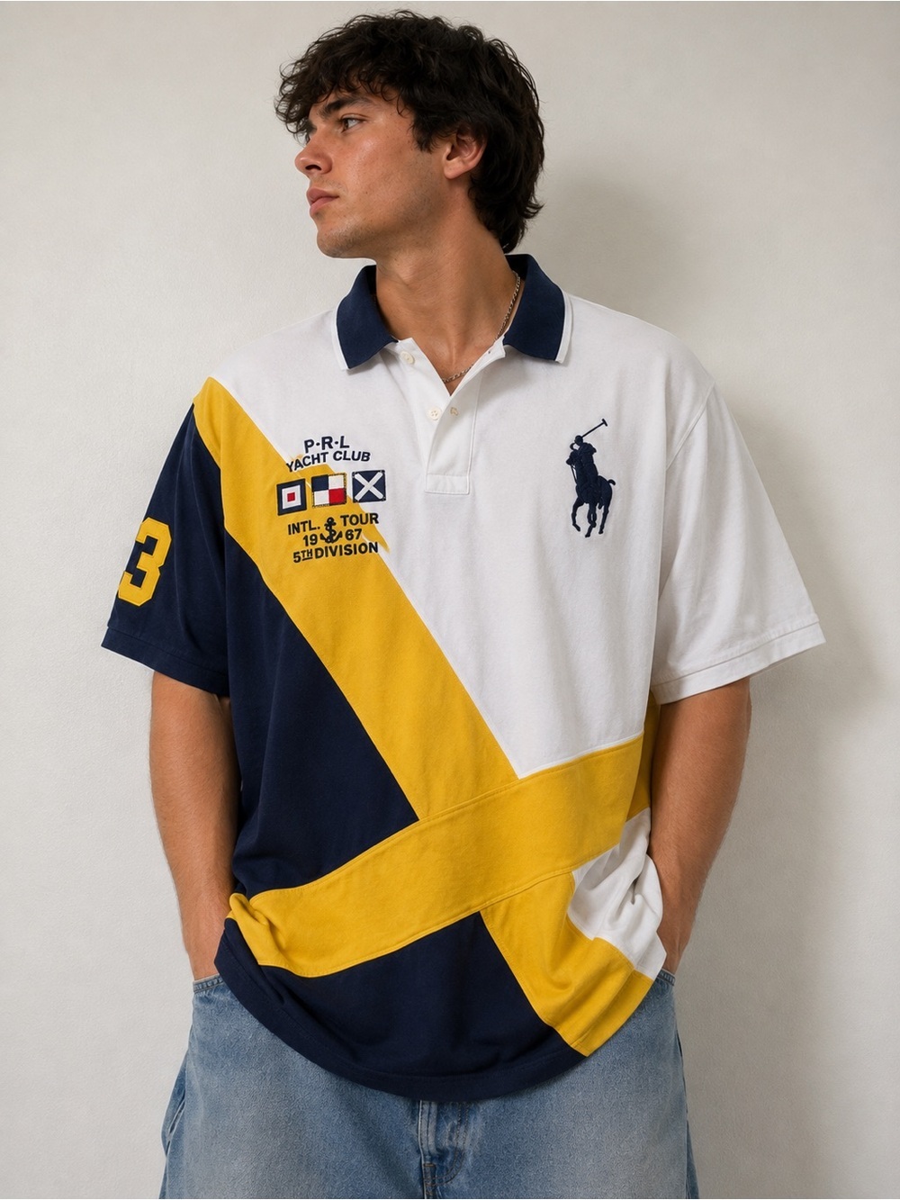 Polo Ralph Lauren Shirt Mens XXL Blue 1967 Classic Fit Rugby Yacht Club Big Pony